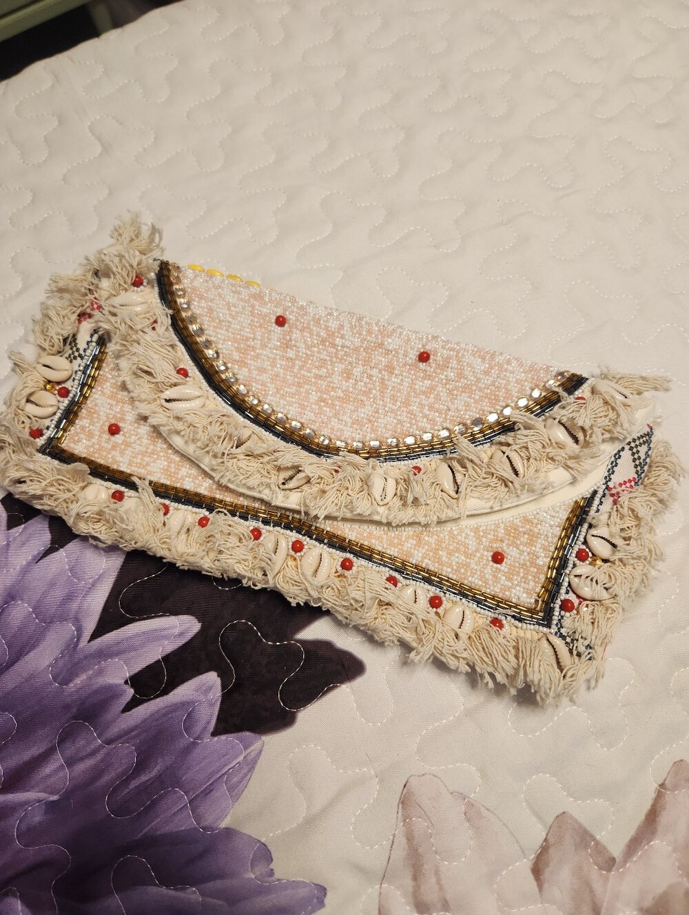 Nwot Francesca's Collections Beaded Shell Purse